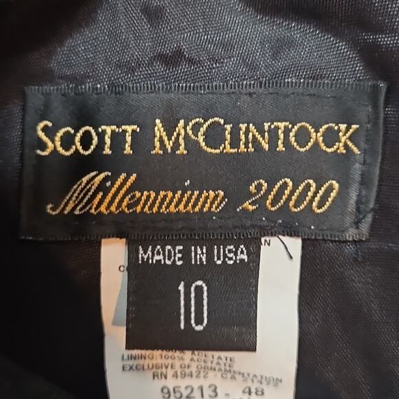 Vintage Y2K Scott McClintock Maxi Skirt Taffeta Shiny Silver Size 10 - Picture 3 of 6